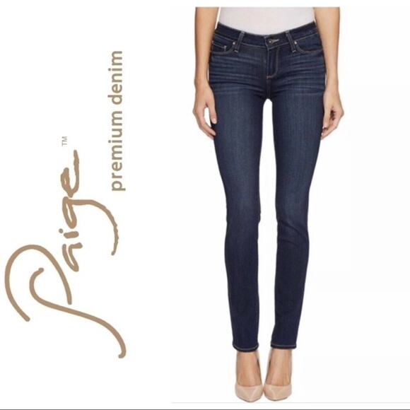 Paige Peg Skinny Jeans Dark Blue Wash Denim, size 24 (24) - Picture 1 of 16